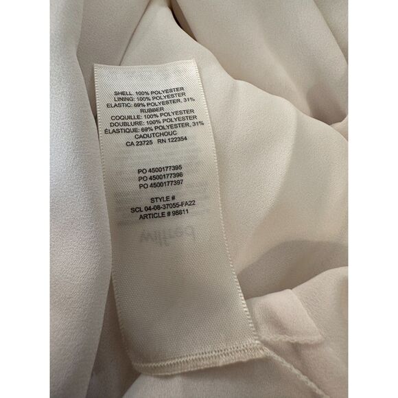 Aritzia Wilfred White Smocked Chiffon Mini Dress Size XL - Picture 6 of 6